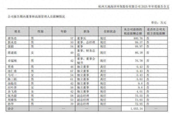 大地海洋现上市首亏，董事长薪酬上涨320万余元